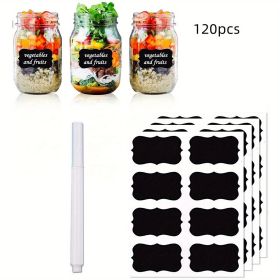 120pcs Chalkboard Labels With Chalk Pen , Waterproof Removable Blackboard Stickers, Chalk Label Stickers For Home Kitchen Supplies (Style: Rectangle)