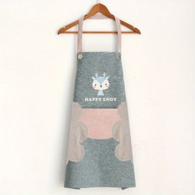 1pc Cute Cartoon Apron; Waterproof And Oil-proof Apron; Hand Wipeable Sleeveless Kitchen Cooking Apron; Cooking And Baking Supplies; Kitchen Tools (Color: Grey)