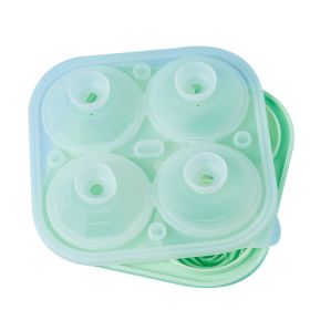 Ice Cube Tray;  2.5inch Ice Cube Molds;  2 Cavity Silicone Rose & 2 Diamond Ice Ball Maker (Color: green 2)