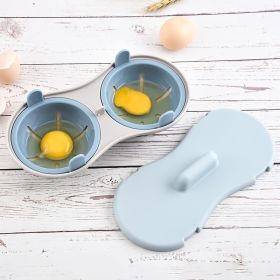 1pc Microwave Egg Poacher; Silicone Double Egg Poaching Cups; Egg Maker Poached; Egg Steamer; Kitchen Gadget (Color: Nordic Orange)