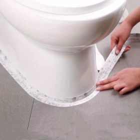 1roll Waterproof Mildew-proof Toilet Caulk Strip, Self-Adhesive Sealing Tape For Kitchen Bathroom, Bathroom Waterproof Tape To Avoid Wet (Color: Marble, size: 196.85 inch)