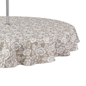 Outdoor Patio Table Decor Tablecloth with Zipper 60 Inch Round (Type: Style B, Color: As pic show)