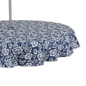 Outdoor Patio Table Decor Tablecloth with Zipper 60 Inch Round (Type: Style A, Color: As pic show)