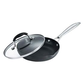 Kitchen Cookware Non-Stick Hard Anodized Frying Pan (Type: 1 Piece, Color: Black)